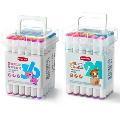 NORA超可洗兒童雙頭馬克筆24色/36色【九乘九購物網】