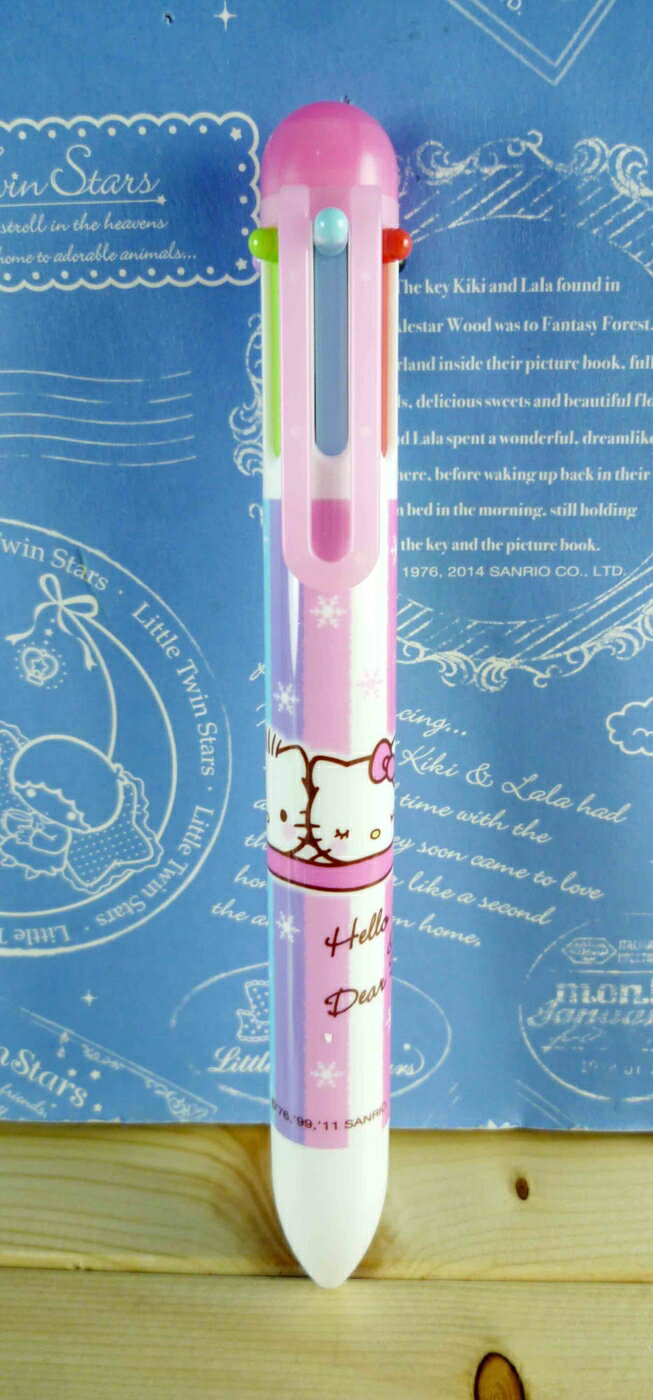 【震撼精品百貨】Hello Kitty 凱蒂貓 KITTY多色原子筆-6色-圍巾圖案-粉色 震撼日式精品百貨