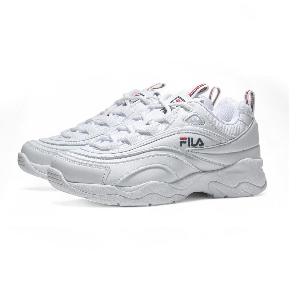 【滿千折百】FILA 休閒鞋 RAY 全白 復古 經典 老爹鞋 女 4C625Y100