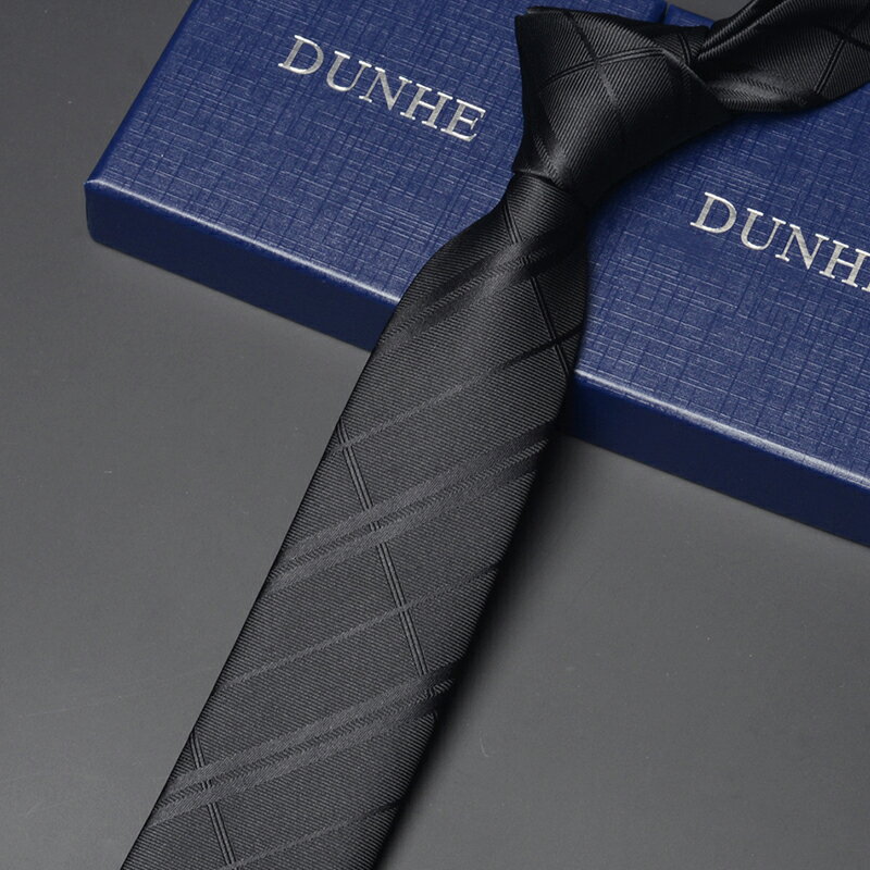 6cm窄版黑色格紋純色領帶男士韓版商務正裝休閑 英倫學生職業工裝
