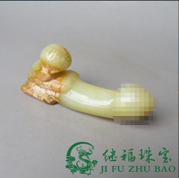 古玩玉器雜項收藏天然玉石岫玉人小鬼大仿古玉雕件手把件擺件老貨