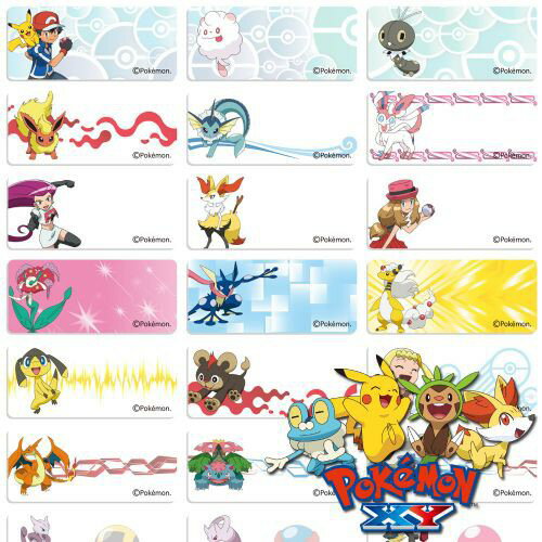 大張寶可夢 Pokémon GO 神奇寶貝~皮卡丘姓名貼紙~文具~書本~原子筆~黏性好不易脫落~