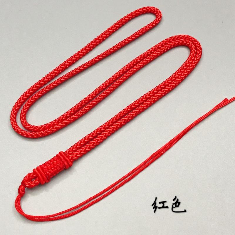 手工編織項鏈繩黃金翡翠玉佩平安扣吊墜掛件繩可調節男女紅黑繩子