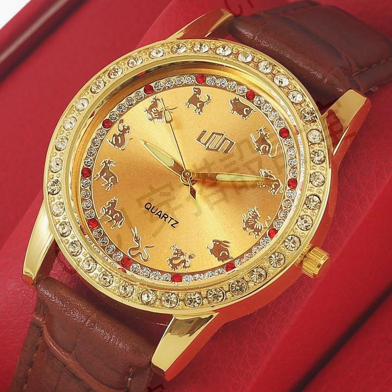 【熱銷】十二生肖情侶金錶國賓腕錶防水夜光收藏紀念男女士12新疆和田情侶錶腕錶男錶手錶手錶男生【亞德機械五金家居】 4