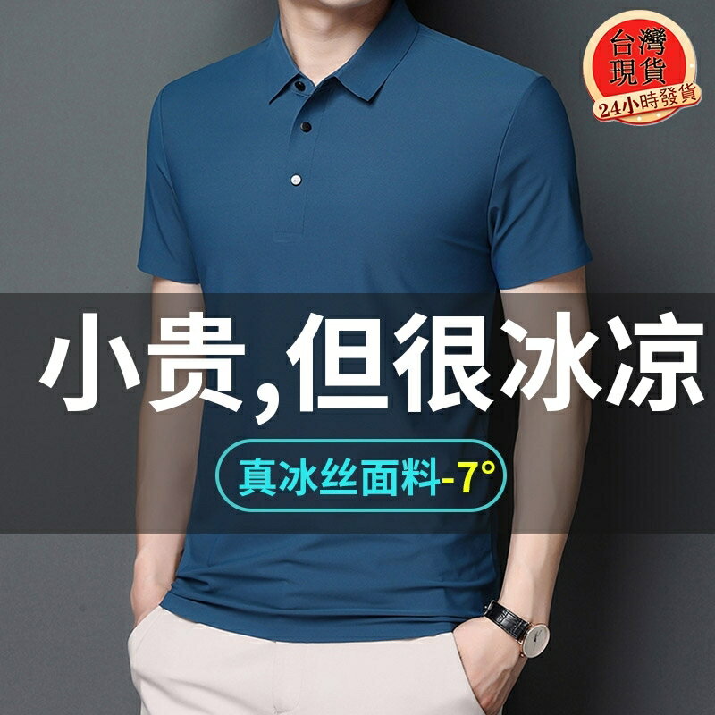 【臺灣現貨】冰絲POLO衫 涼感POLO 男 polo衫短袖 排汗 polo衫 素面短袖T恤 吸濕排汗衣 polo衫男