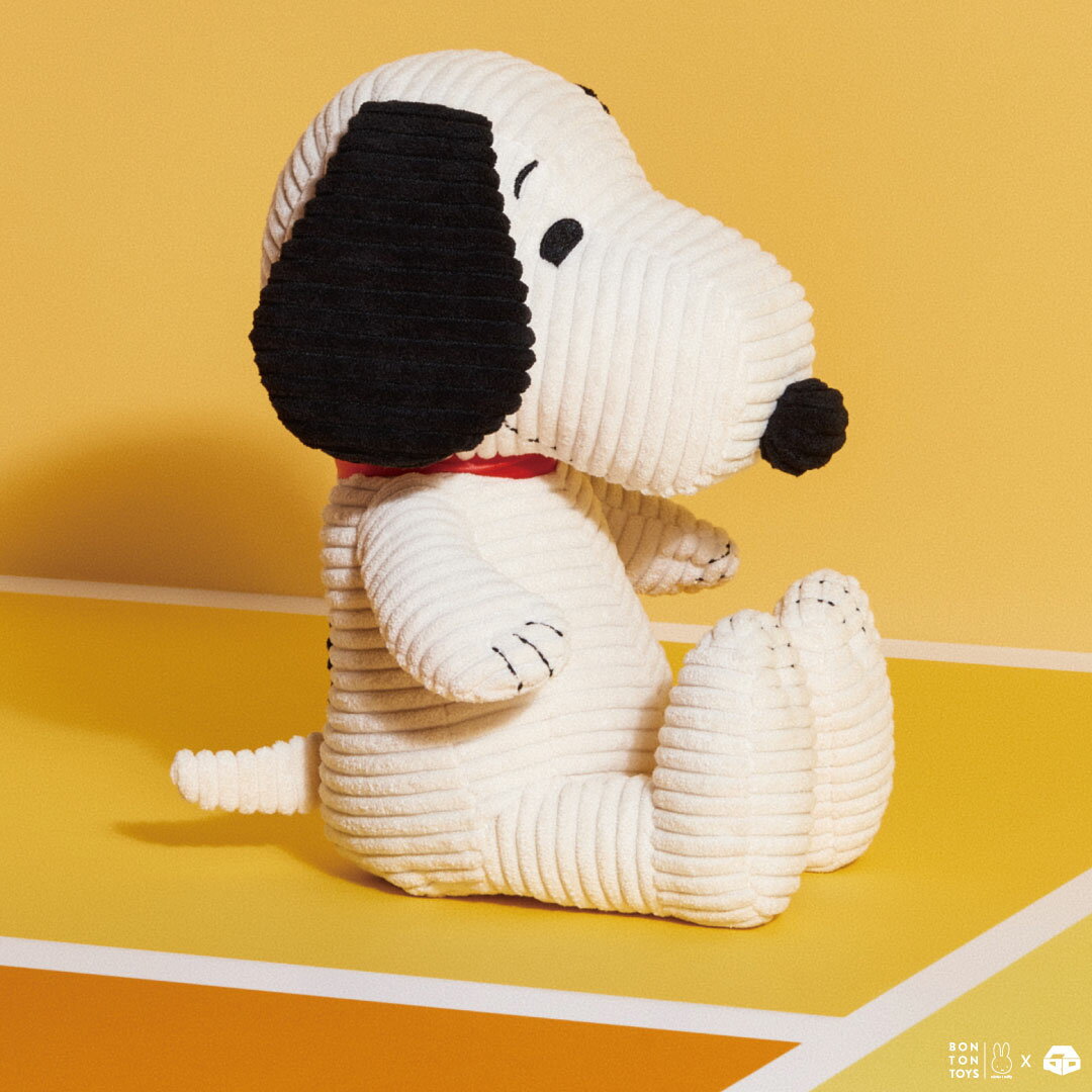 【築實精選】BON TON TOYS × Snoopy史努比燈芯絨盒裝填充玩偶 - 奶油 27cm