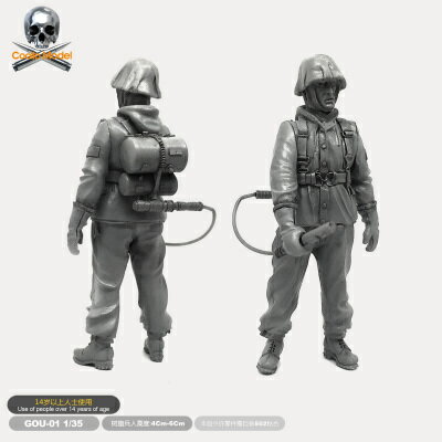 1/35 二戰樹脂兵 噴火兵人模型 拼裝模型Gou-01