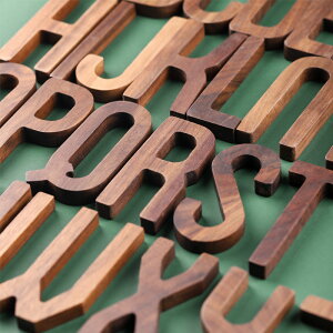 北歐風黑胡桃木字母組合 墻壁裝飾 DIY字母家居擺件 木質拍攝道具