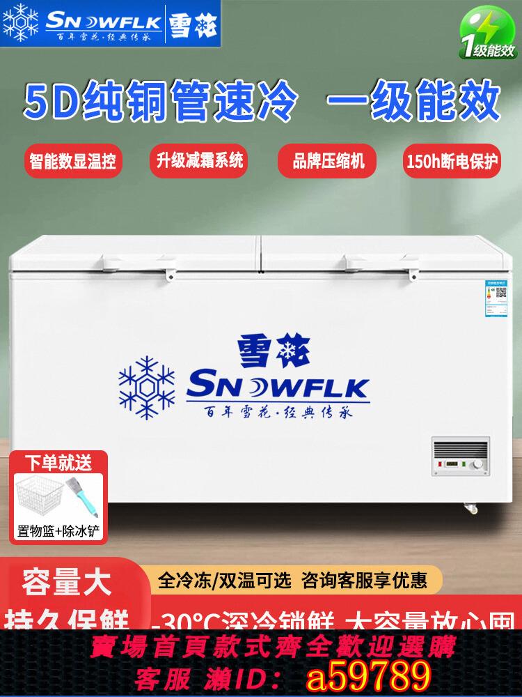 【臺灣公司 可打統編】雪花冰櫃商用全冷凍櫃銅管家用冷藏兩用大容量臥式雙溫冷櫃冰箱