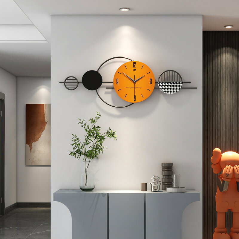 鐘表客廳輕奢現代簡約時鐘掛墻家用餐廳裝飾壁畫時尚創意掛鐘爆款 夏洛特居家名品