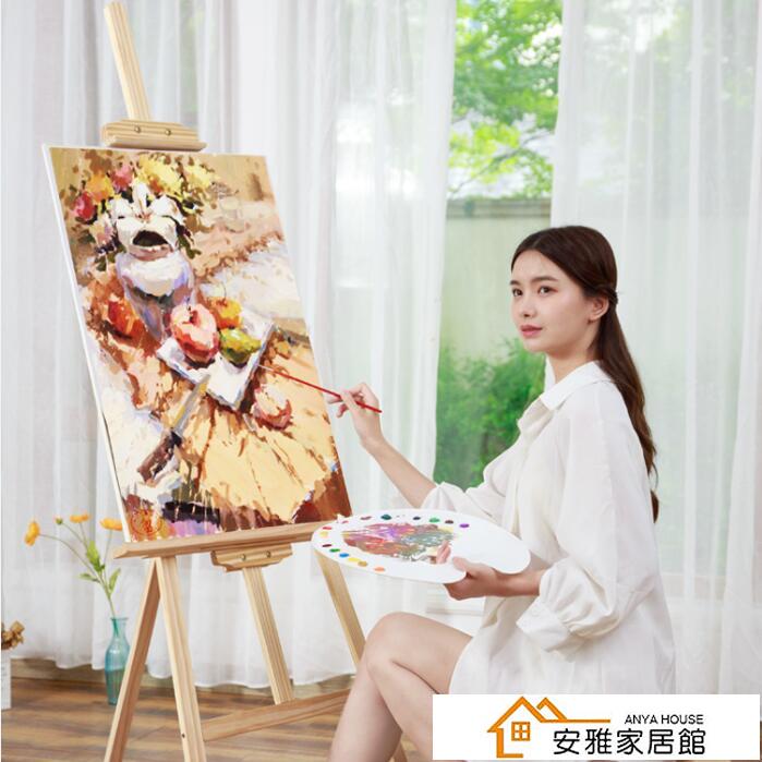 畫板 木質畫架畫板美術生專用品展示架水彩粉油畫4K8K2K寫生素描工具初學者繪畫畫架子【摩可美家】
