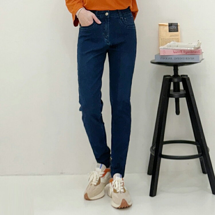 海鷗繡線小直筒褲(S-3L) 【B370484】