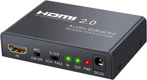 【日本代購】Proster HDMI音頻分離器HDMI2.0 HDR 4K@60hz對應ARC功能96kHz 帶3.5毫米插孔附帶插頭