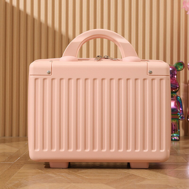楓林宜居 禮品盒手提箱小行李箱14寸女迷你化妝品收納箱糖果色輕便旅行箱子