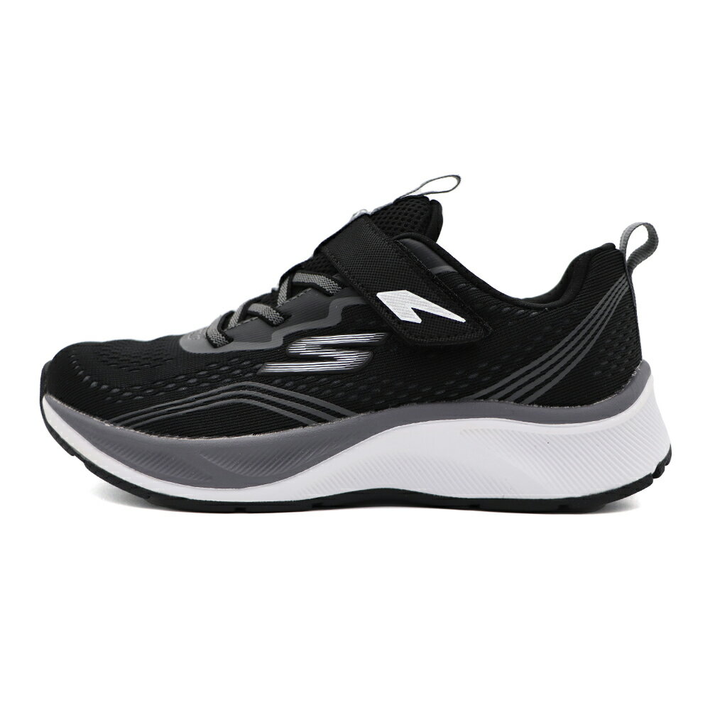 SKECHERS ELITE SPORT 寬楦 魔鬼氈 運動鞋 中大童 黑 S0414 (403950WLBKCC)