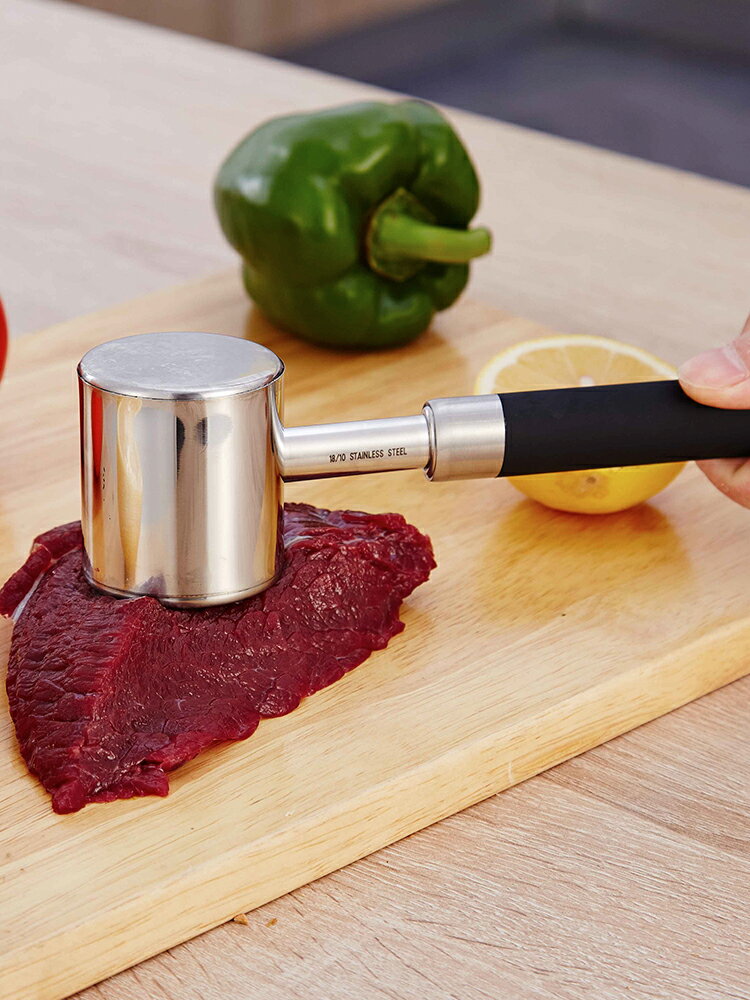 鬆肉器 鬆肉錘 敲肉錘 316不鏽鋼肉錘廚房家用實心豬肉牛排鬆肉器打肉錘嫩肉針『JJ2610』