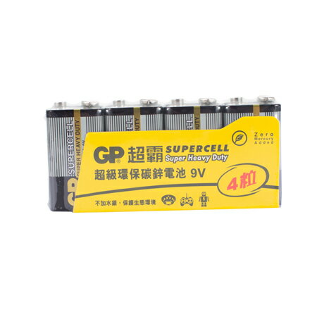 GP 超霸 電池9V超級碳鋅電池４入(4入/9V) [大買家]