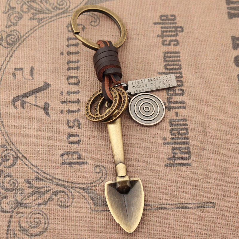 新品復古迷你合金鍬鑰匙扣 個性創意包包掛飾品汽車鑰匙掛腰掛件