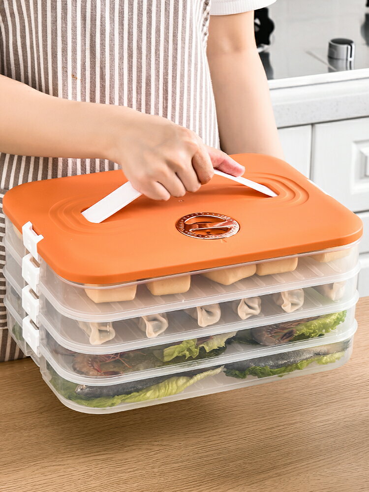 速凍餃子盒專用食品級冰箱保鮮收納盒小密封大容量超大餛飩冷凍盒