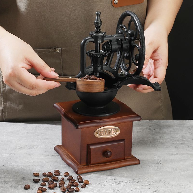 【免運】開發票 手搖磨豆機 手磨咖啡機家用復古咖啡豆研磨機手搖式咖啡磨豆機小型手動磨粉器