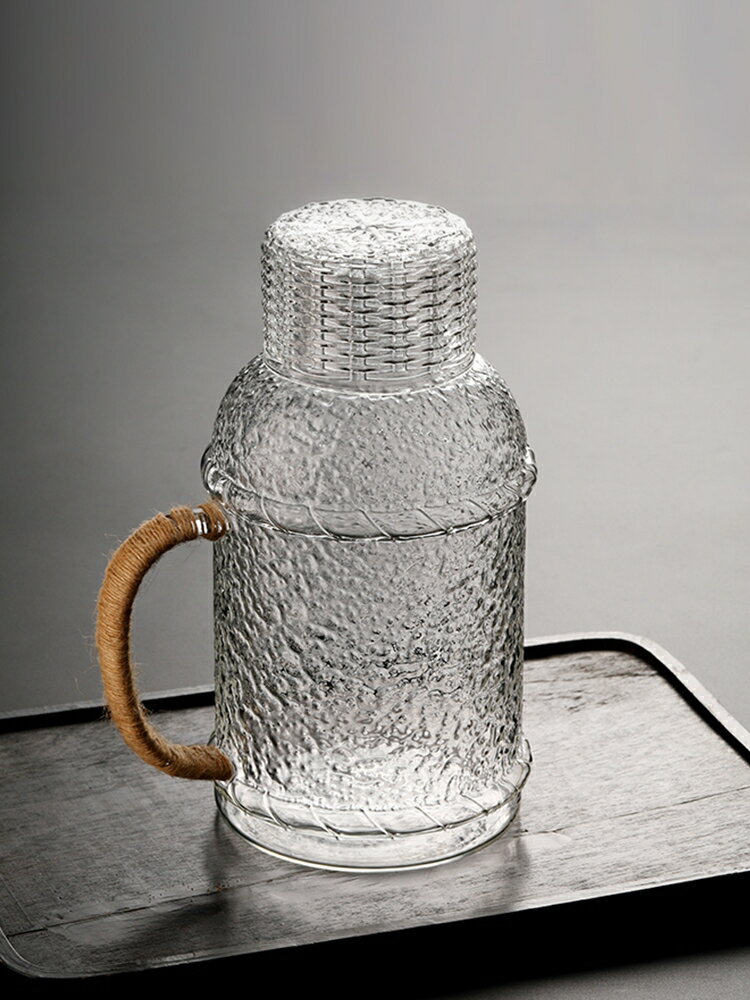 玻璃冷水壺家用復古耐熱透明涼水杯大容量2升涼白開儲水開水壺