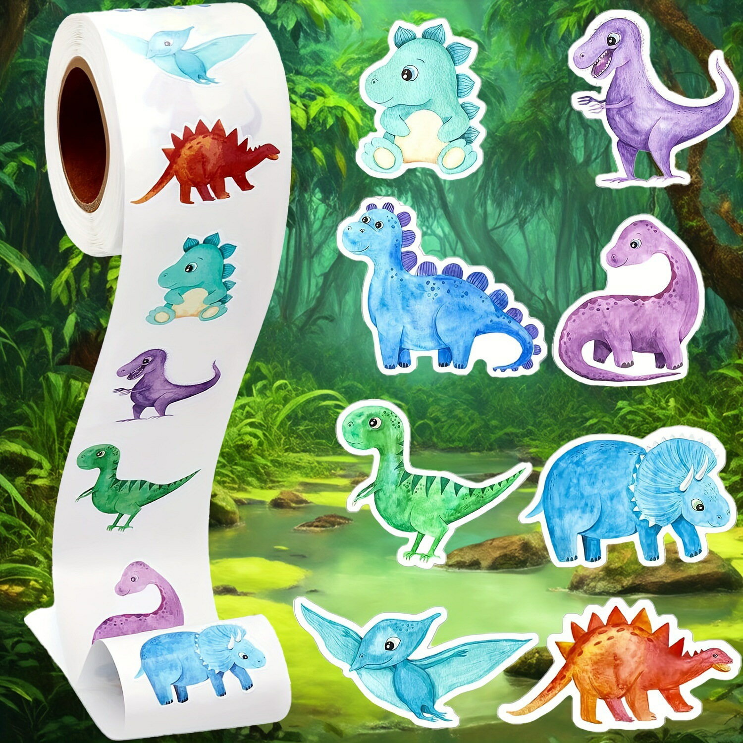 1 Roll of 500 Stickers with 8 Different Shapes貼紙