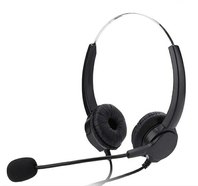 雙耳耳機麥克風 含調音靜音 傳康 TRANSTEL DK6-12DH 話機專用 RJ9水晶頭 免外接轉接線
