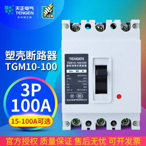 天正電氣 TGM10-100/330 100A塑殼斷路器80A 60A空氣開關3P三相