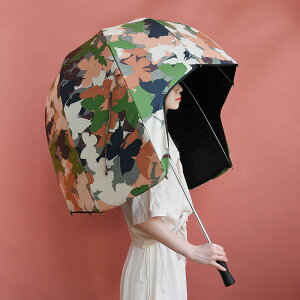 關曉彤同款頭盔帽子雨傘 罩女款成人超大號防曬防紫外線遮陽長柄傘 全館免運