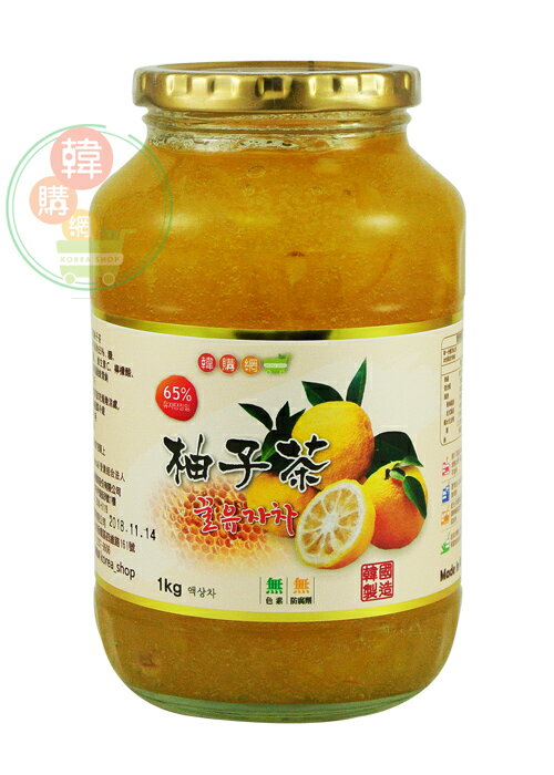 【韓購網】韓國Chamsali蜂蜜柚子茶1kg★打霜後的柚子，高達65%的柚子果肉製作★韓國柚子茶