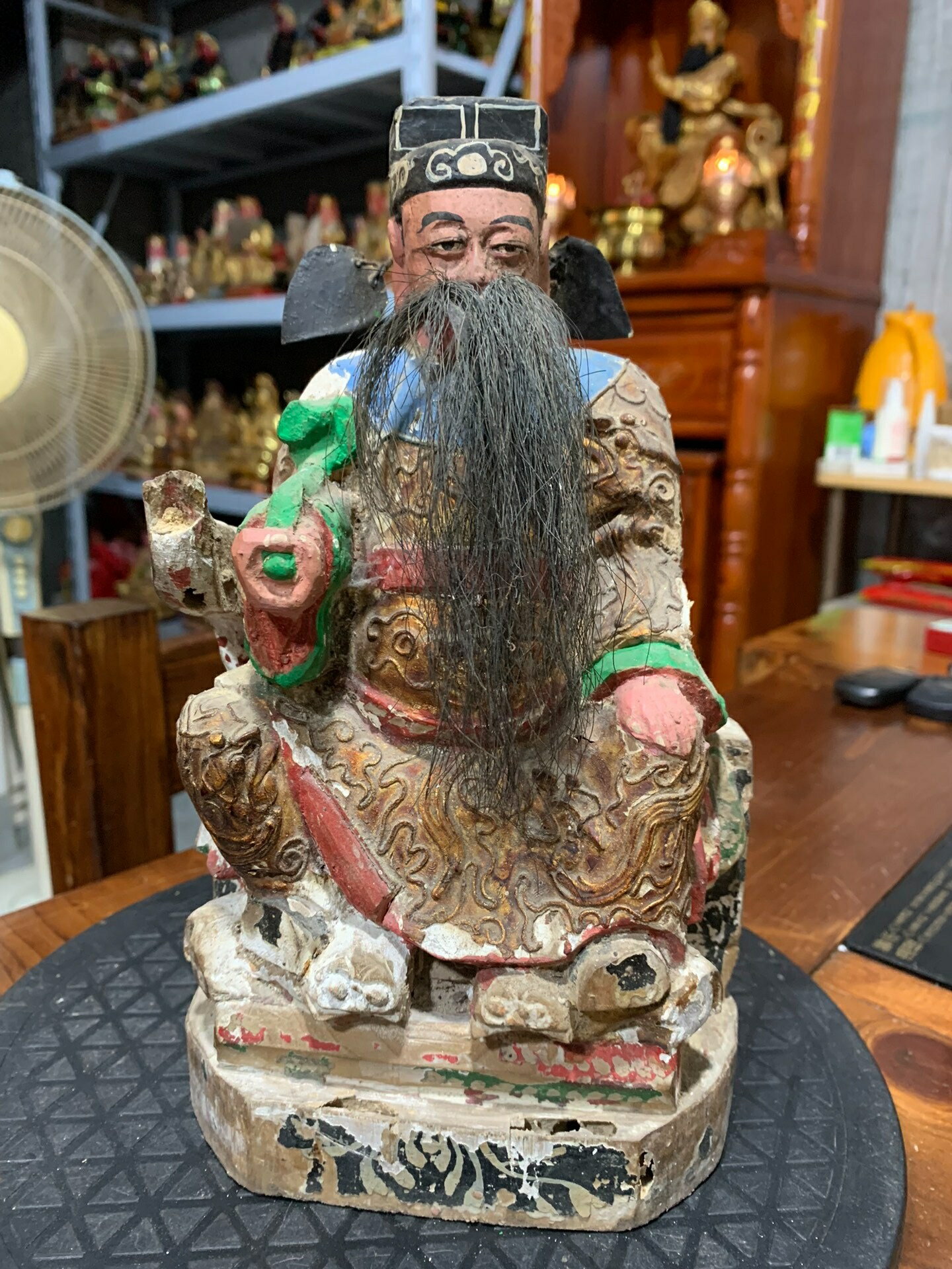 結緣民國老木雕擺飾，文判官，高24厘米，閩南工藝，香樟木手工