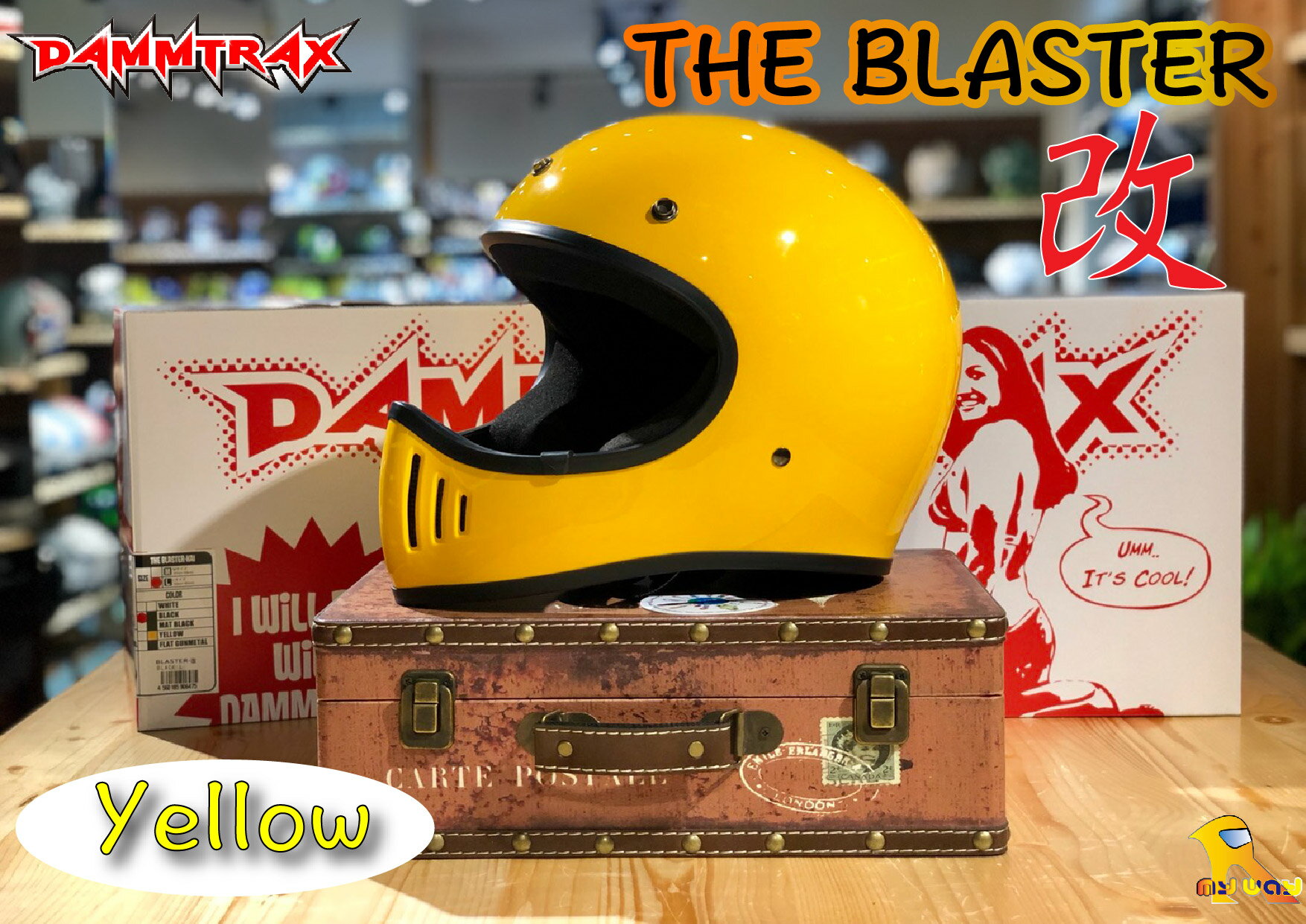 ~任我行騎士部品~日本Dammtrax Blaster-改 黃 山車帽 越野帽 blade 參考