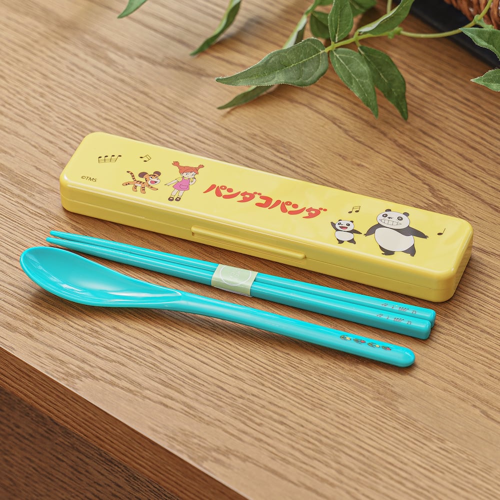 真愛日本 宮崎駿 吉卜力 熊貓家族 日本製 抗菌 靜音盒 匙筷組 筷子 湯匙 餐具組 小熊貓 禮物
