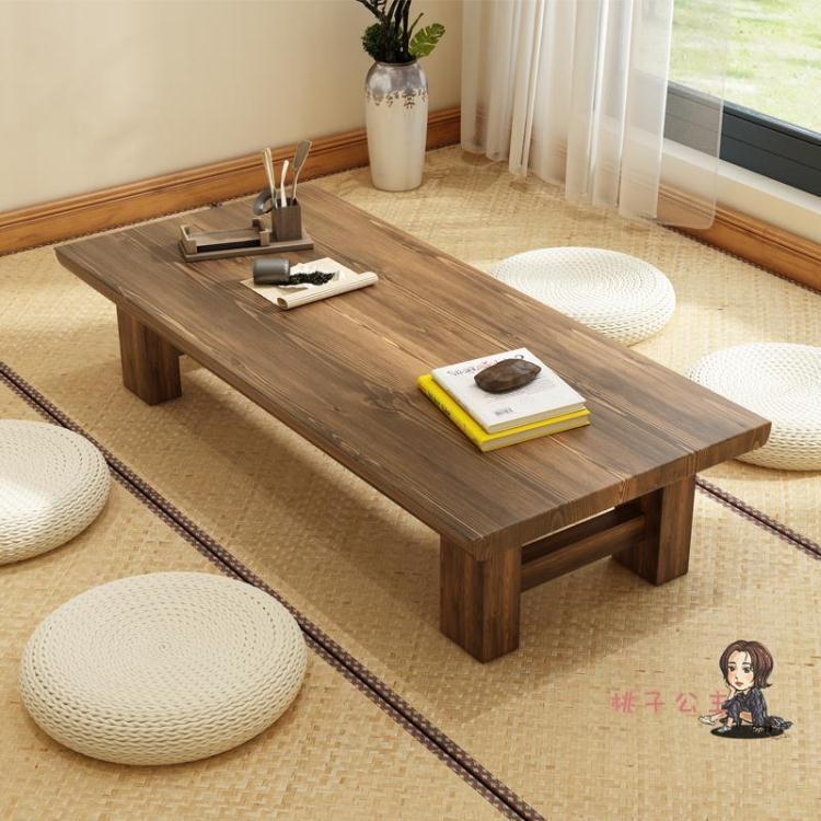預售 10天出貨 全網最低 新品-和室桌 和室榻榻米矮桌子飄窗桌茶几日式長條桌仿古禪意簡約木桌做舊炕桌T 2