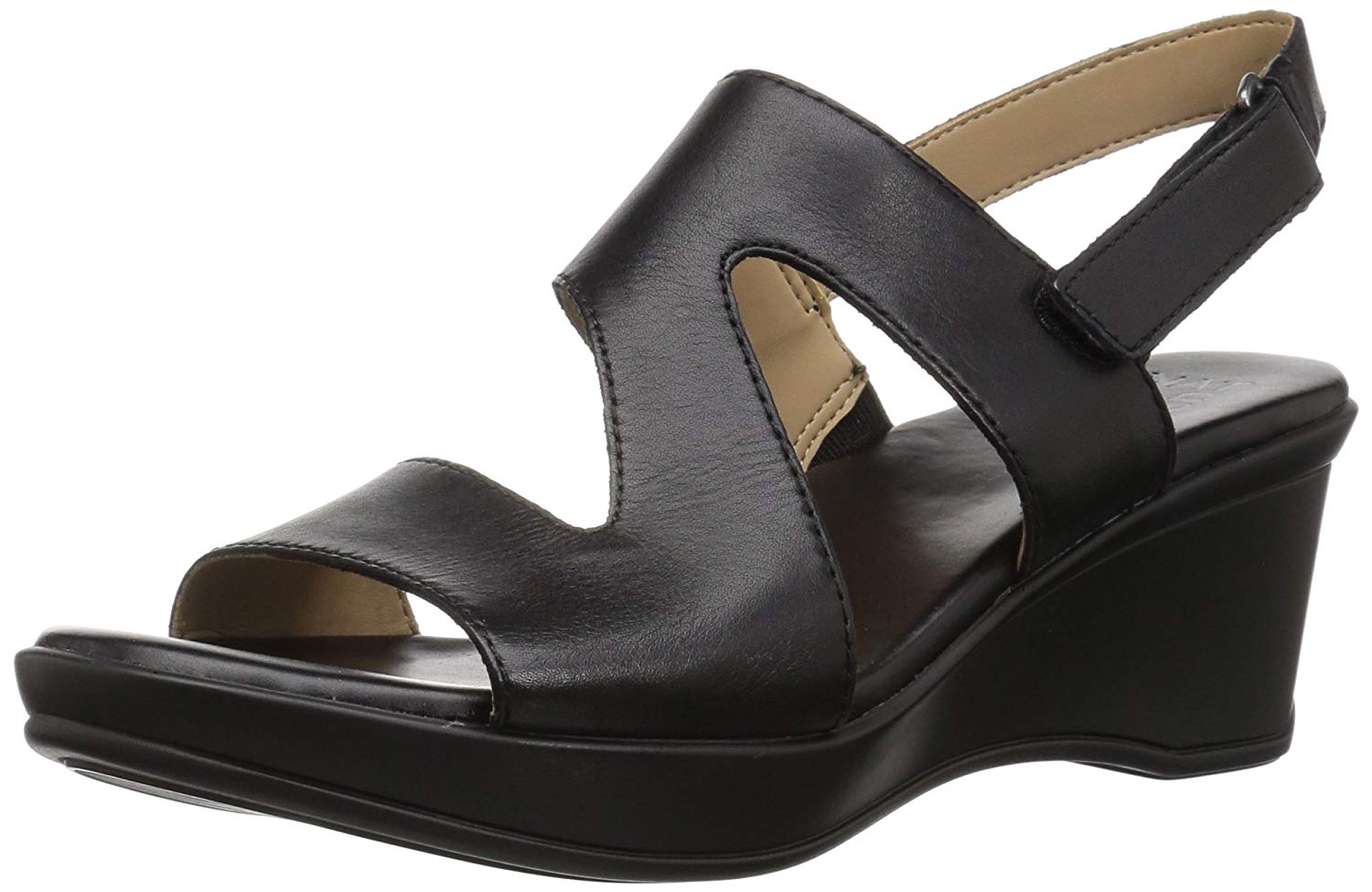 Size 7.5N Women's Naturalizer Valerie Wedge Sandal, Size 7.5 N - Black