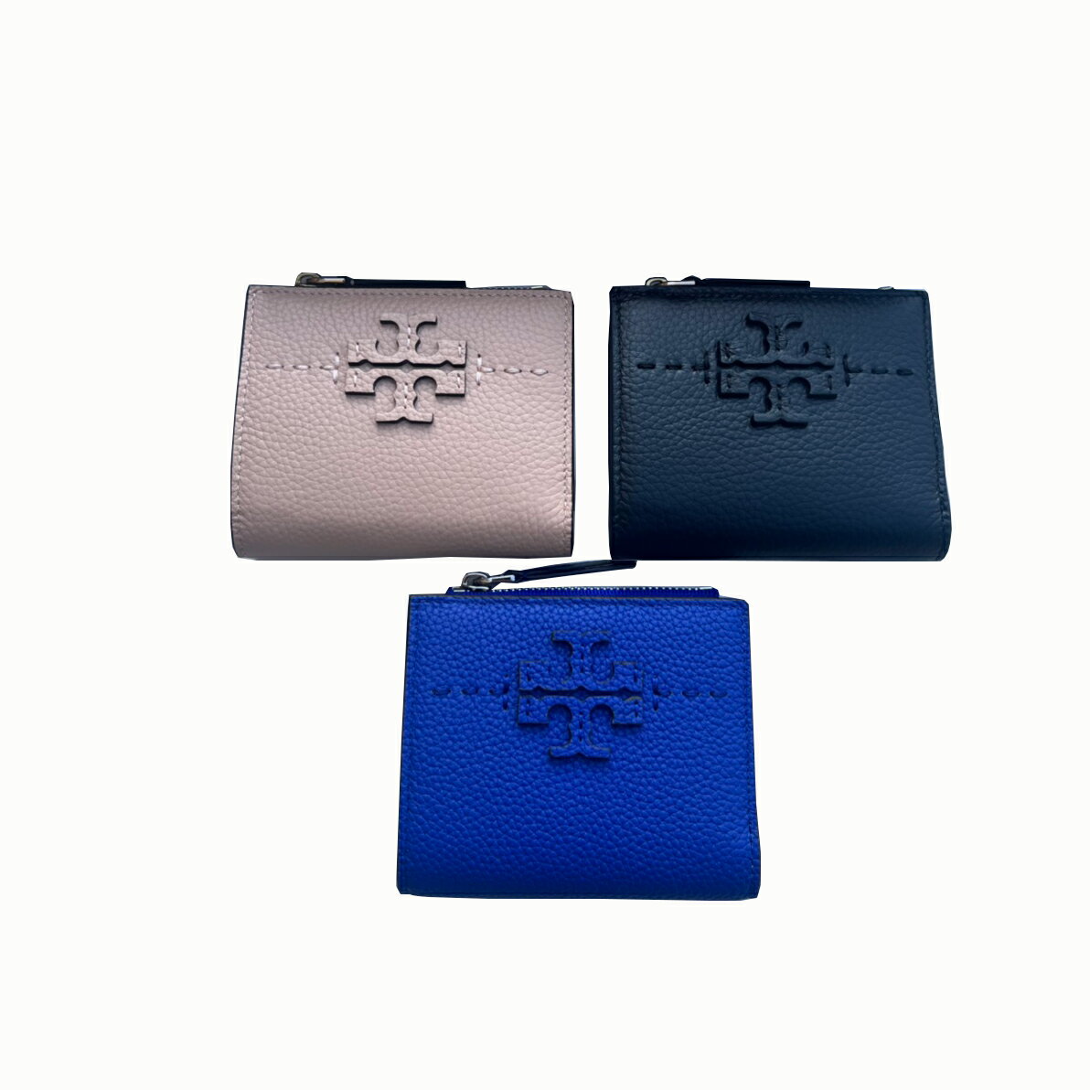 Tory burch Mcgraw系列拉鍊紐扣皮革女士短零錢包 45246(預購)【 購物節優惠 ★ 菲尼斯 國際精品 3折起 】 0