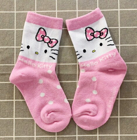 【震撼精品百貨】Hello Kitty 凱蒂貓 三麗鷗 KITTY兒童襪子(14 19CM)-粉點#52897 震撼日式精品百貨