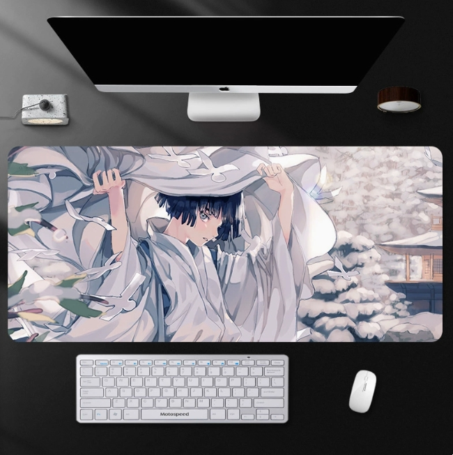 【買一送一】滑鼠墊 電競桌墊 動漫少女鼠標墊超大加厚辦公桌墊電腦鍵盤墊動漫電競遊戲墊 電競滑鼠墊【APP下單享6%回饋】 7