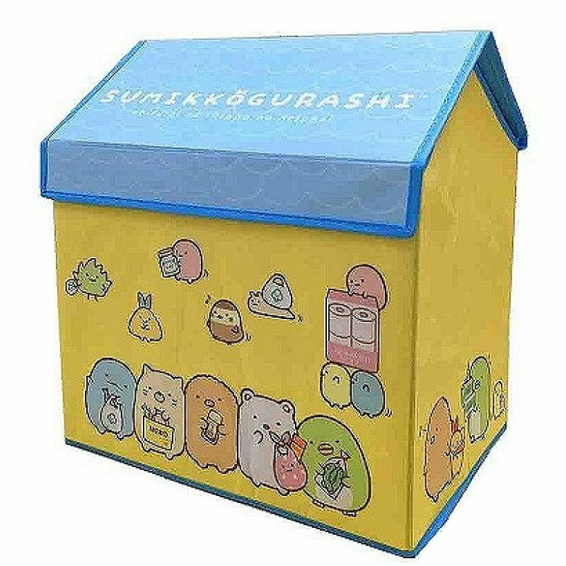 asdfkitty*日本san-x角落生物房屋造型可摺疊收納箱-藍屋頂-日本正版商品