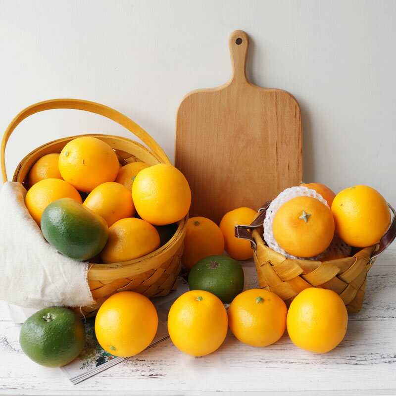 高仿加重新奇士橙子PU手感桔子橘子模型 裝飾假水果蔬果攝影道具
