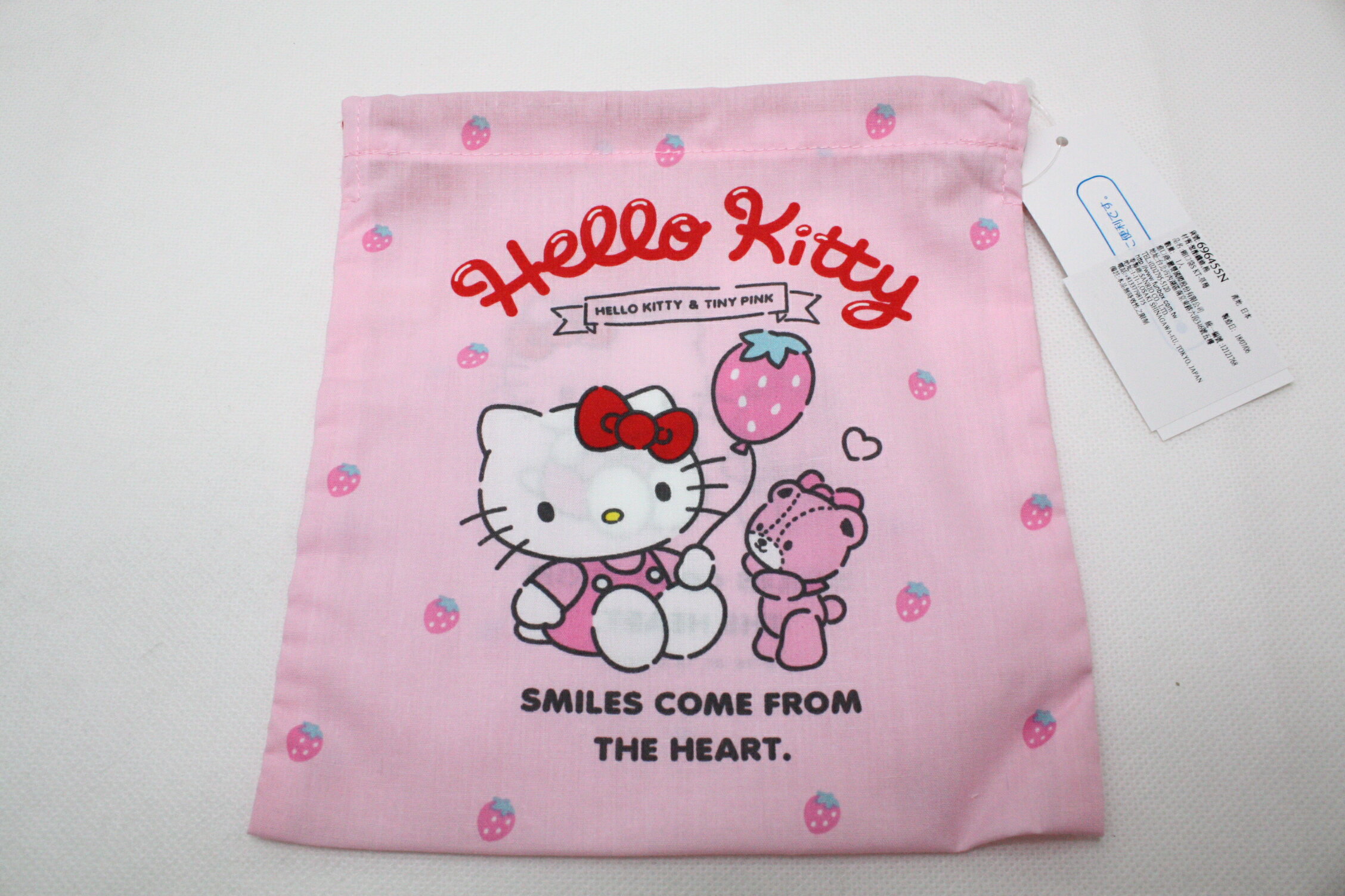 大賀屋 HELLO kitty 縮口袋 收納袋 化妝包 口紅包 束口袋 三麗鷗 凱蒂貓 正版 授權 L00010534