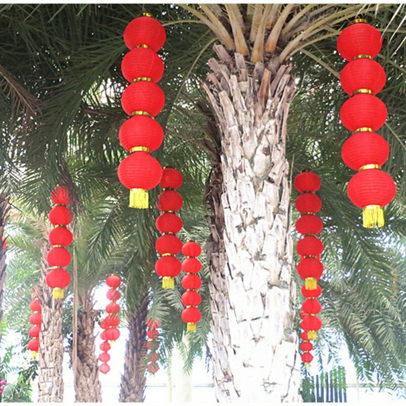 紅燈籠吊掛飾吊飾裝飾植絨室內新年創意過年陽臺飾品喜慶壁掛紅色1入