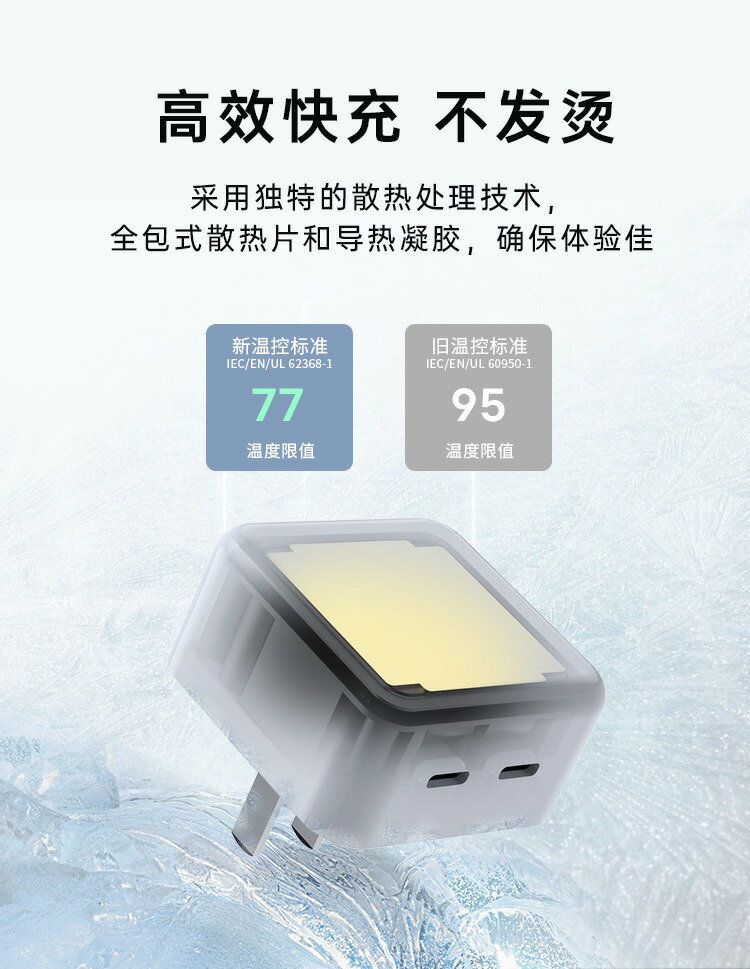 GaN快充35W雙typec充電頭 PSE認證iphone充電器手機插頭電源轉接器USB-C豆腐頭 9