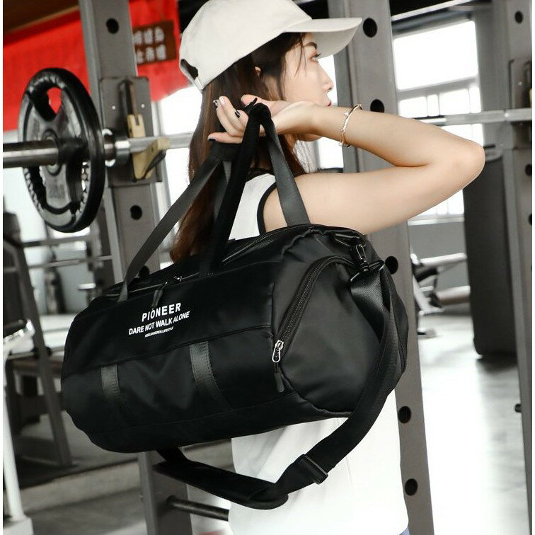 【包滿意】黑色旅行包 韓版網紅款 多功能收納包 防水 旅行包 手提包 大容量旅行袋 運動行李袋 健身包 單肩斜挎