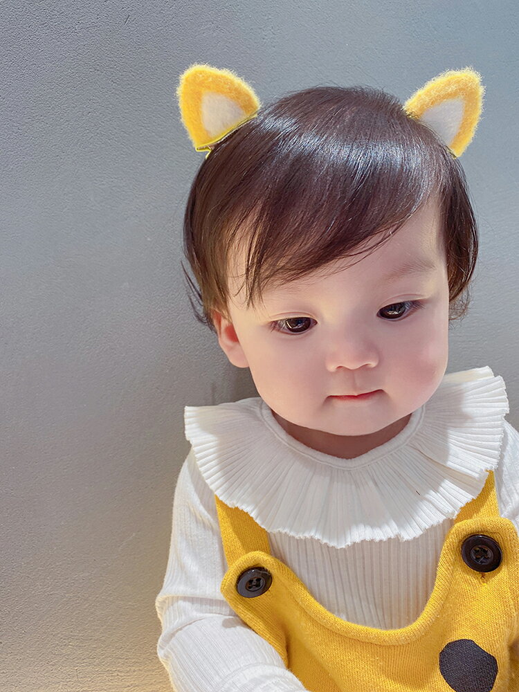 女寶寶發夾可愛小耳朵毛絨對夾不傷發兒童發飾萌娃嬰兒頭飾