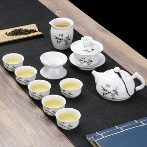 豹霖陶瓷功夫茶具套裝家用茶杯茶壺簡約現代泡茶德化白瓷小套辦公