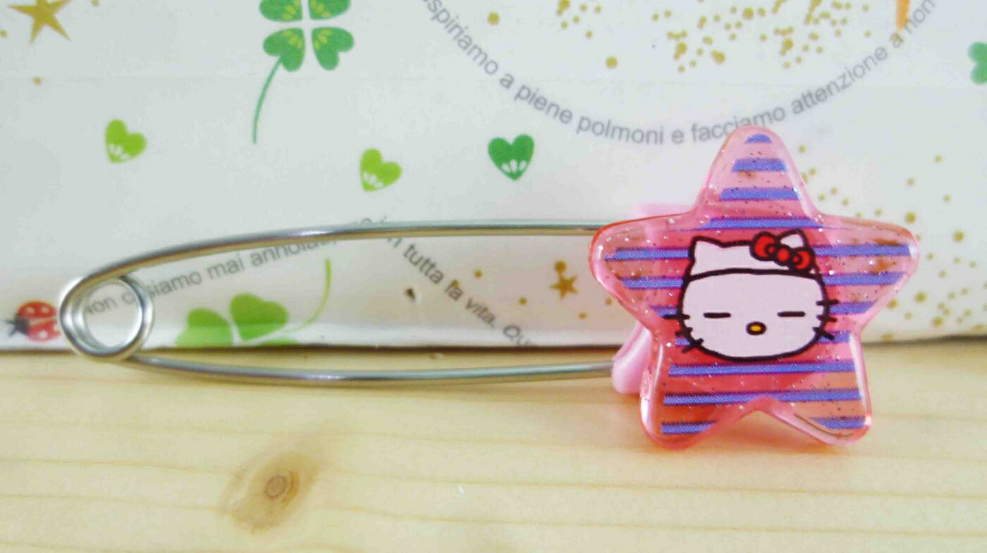【震撼精品百貨】Hello Kitty 凱蒂貓 KITTY安全別針-星星造型-KITTY-粉色 震撼日式精品百貨