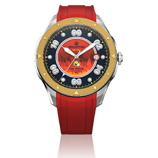 elegantsis 傑本尼氏 ELJT44AS-FIREM 消防特別限定錶  44mm｜樂天領券現折★全館特惠中★指定刷卡回饋10%