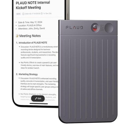 爆款AI錄音機筆plaud note pin跨境GPT無月租年費轉文字超薄【北歐居家生活】