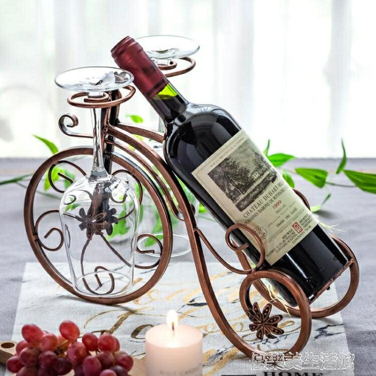 紅酒架擺件歐式酒瓶杯架家用客廳現代簡約紅酒架裝飾套裝葡萄酒架【摩可美家】